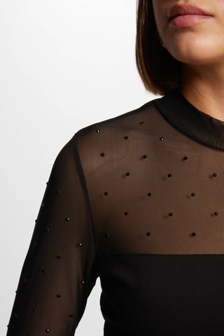 Top bi-matière - Noir