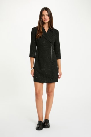 Robe droite en tweed - Noir