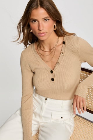 Pull slim - Marron clair