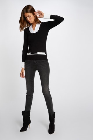 Pull trompe-l'œil - Noir