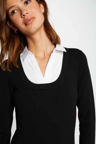 Pull trompe-l'œil - Noir