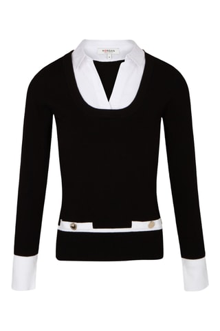Pull trompe-l'œil - Noir