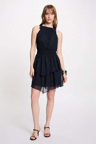Robe patineuse en plumetis - Bleu marine