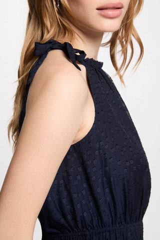Robe patineuse en plumetis - Bleu marine