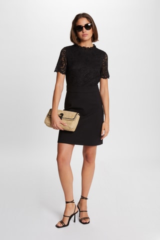 Robe bi-matière - Noir