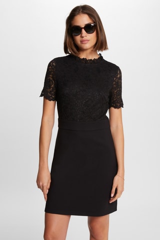 Robe bi-matière - Noir