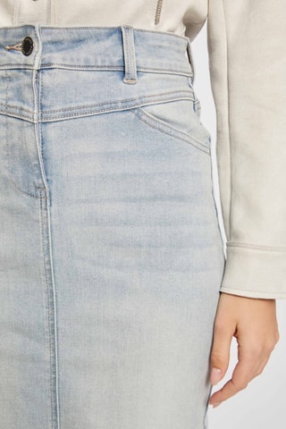 Jupe midi en jean taille haute - Bleu