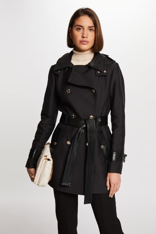 Trench à capuche - Noir