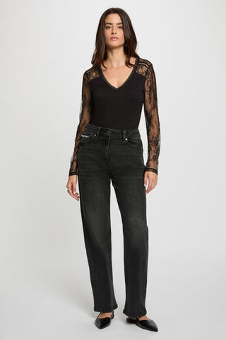 Top bi-matière - Noir