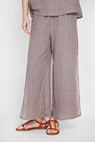 Linnen Broek Hoge Taille - Bruin