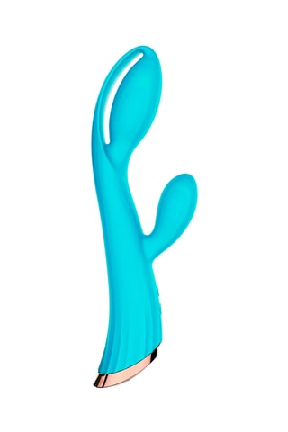 Vibromasseur Rabbit chauffant Luxury - Bleu - 10 cm