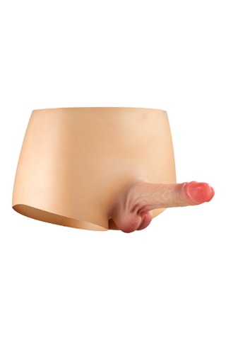 Culotte avec gode réaliste intégré en silicone S/M - 14 cm