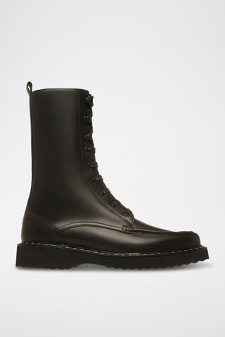Botines de piel - Negro