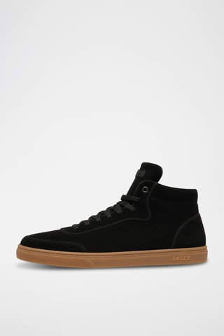 Zapatillas altas de piel bovina nobuk - Negro