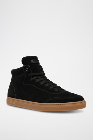Zapatillas altas de piel bovina nobuk - Negro