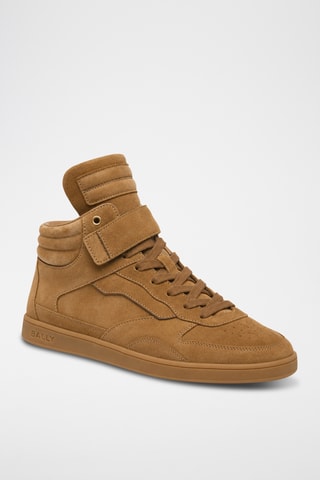 Zapatillas altas de piel bovina nobuk - Marrón claro