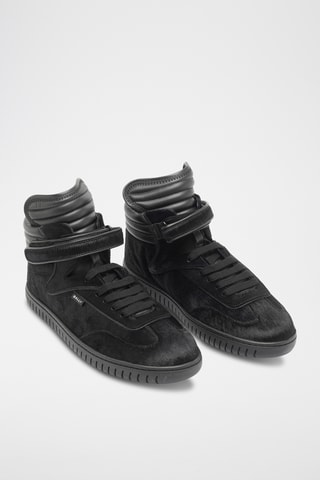 Zapatillas altas de piel bovina - Negro