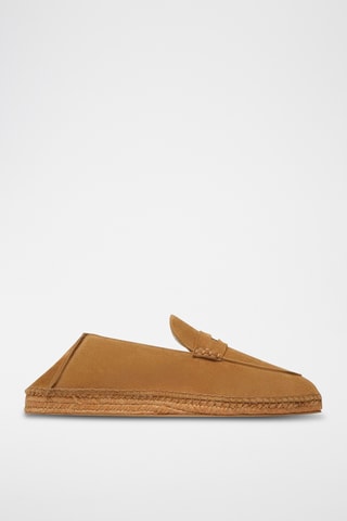 Alpargatas de piel bovina nobuk - Camel