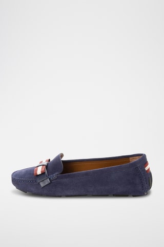 Mocasines de piel bovina nobuk - Azul marino