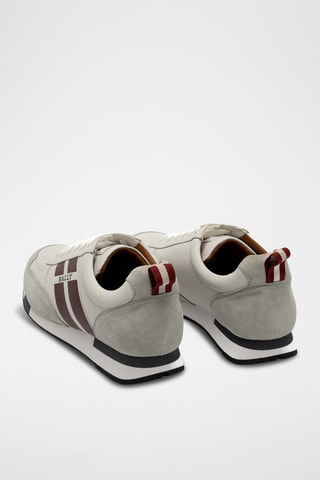 Zapatillas de piel bovina nobuk - Blanco y gris