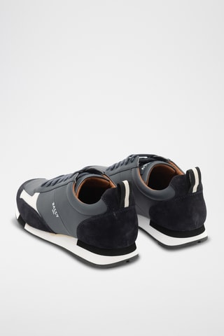 Zapatillas de piel bovina nobuk - Gris y negro
