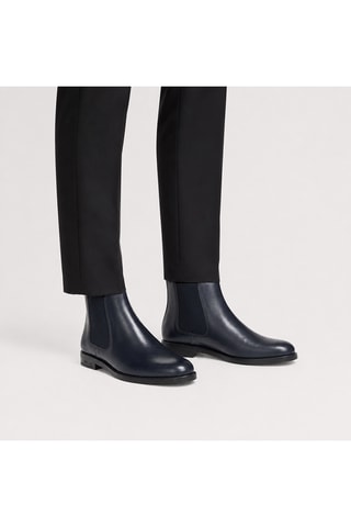 Botines Chelsea de piel bovina - Azul noche