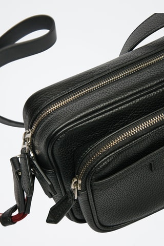 Bandolera de piel - Negro