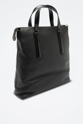 Bolso shopper de piel - Negro