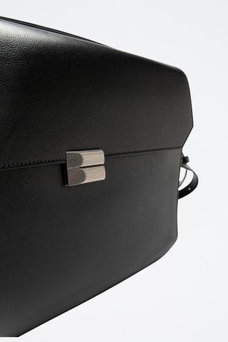 Bandolera de piel - Negro