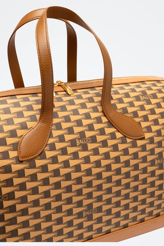 Bolso bowling de piel - Marrón