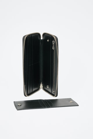 Cartera de piel bovina - Negro