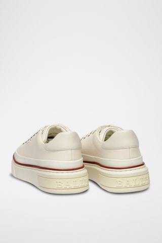 Zapatillas de piel bovina con plataforma - Blanco