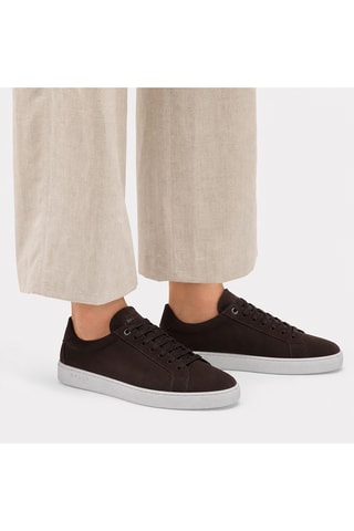 Zapatillas de piel bovina nobuk - Marrón