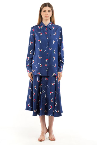 Camisa de seda - Azul marino