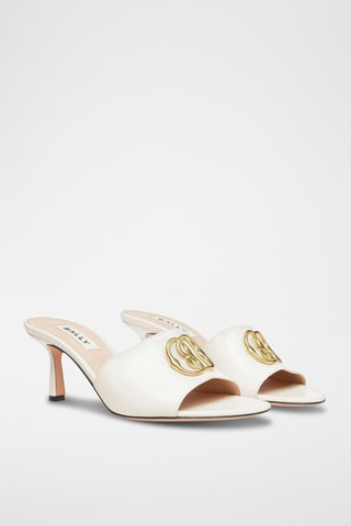 Sandalias de piel de cordero de tacón - Crudo