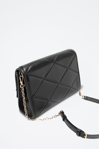 Bandolera de piel de cordero - Negro