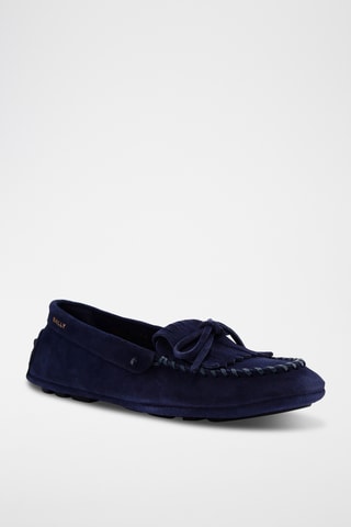 Mocasines de piel bovina nobuk - Azul marino