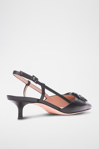 Zapatos de piel bovina de tacón - Negro