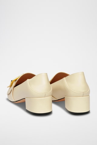 Zapatos de piel bovina de tacón - Beige