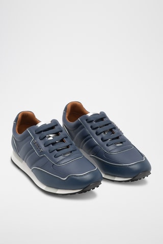Zapatillas de piel - Azul oscuro