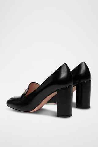Zapatos de piel caprina de tacón - Negro