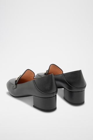 Mocasines de piel de cordero de tacón - Negro