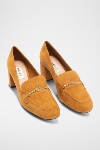 Zapatos de piel caprina de tacón - Camel