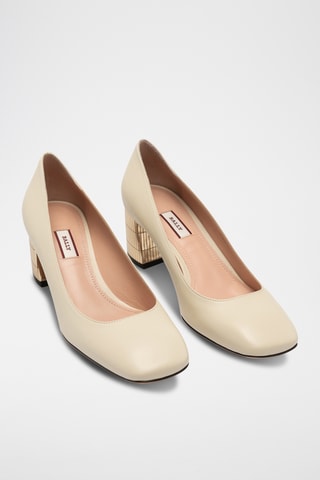 Zapatos de piel bovina de tacón - Crudo