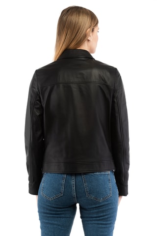 Chaqueta de piel de cordero napa - Negro