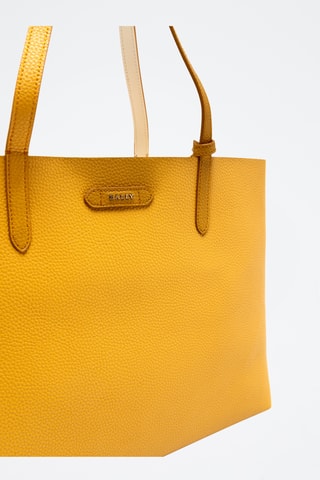 Bolso shopper y bolso de mano de piel - Mostaza