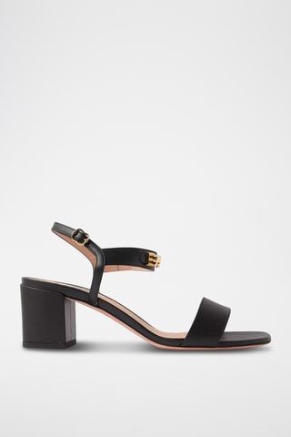 Sandalias de piel de tacón - Negro