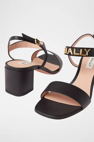 Sandalias de piel de tacón - Negro