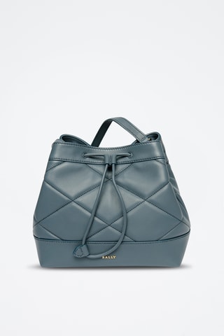 Bolso saco de piel de cordero - Azul grisáceo