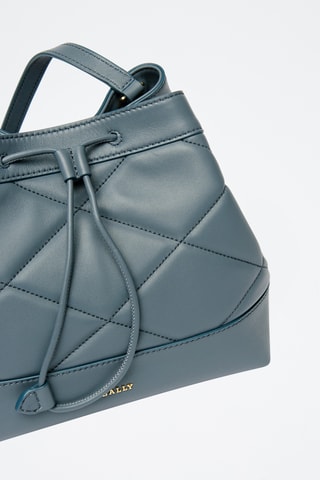 Bolso saco de piel de cordero - Azul grisáceo